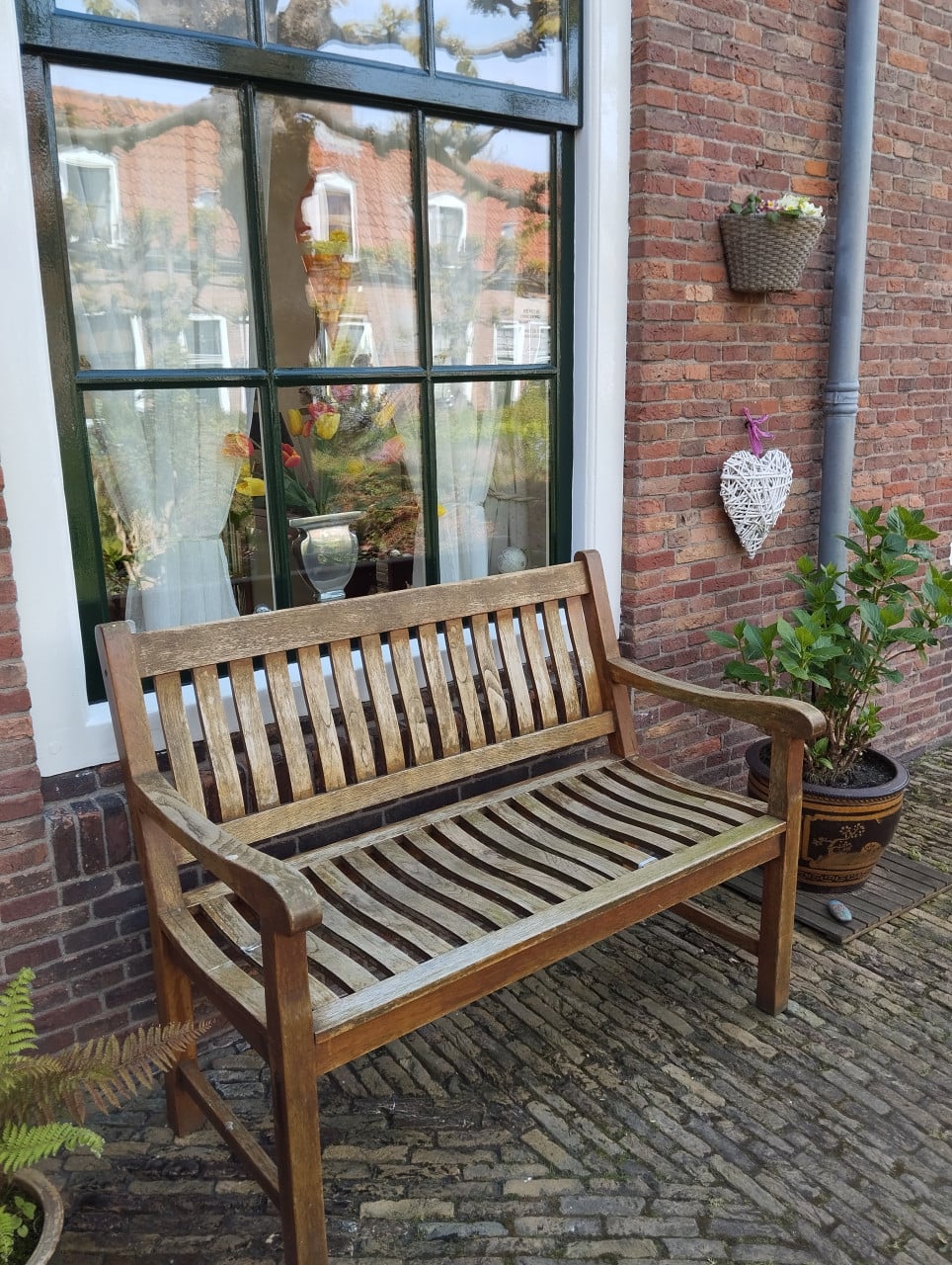 Teak houten tuinbank