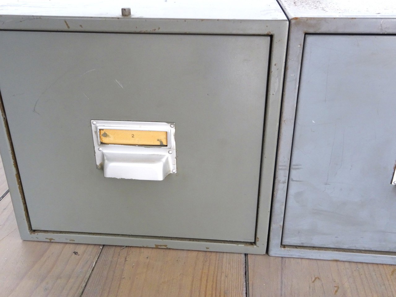 Metalen kantoor archieflades kaartenbakken vintage