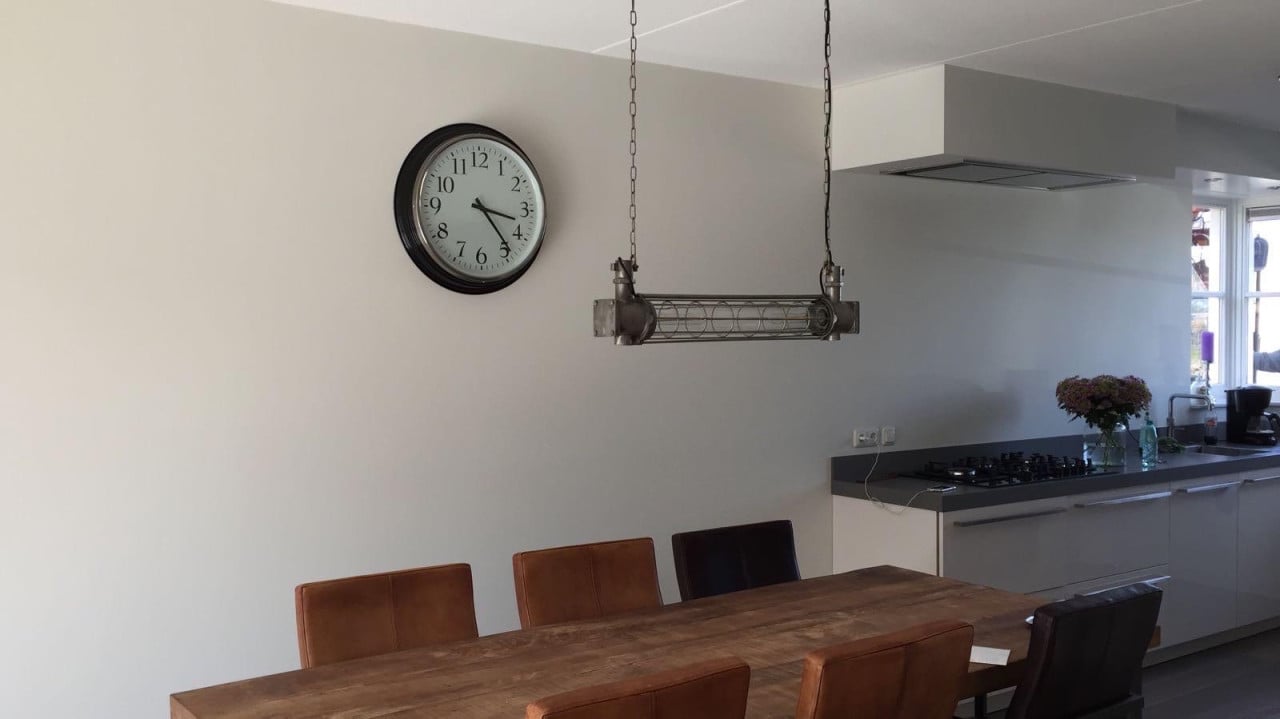 Industriële hanglamp eettafel