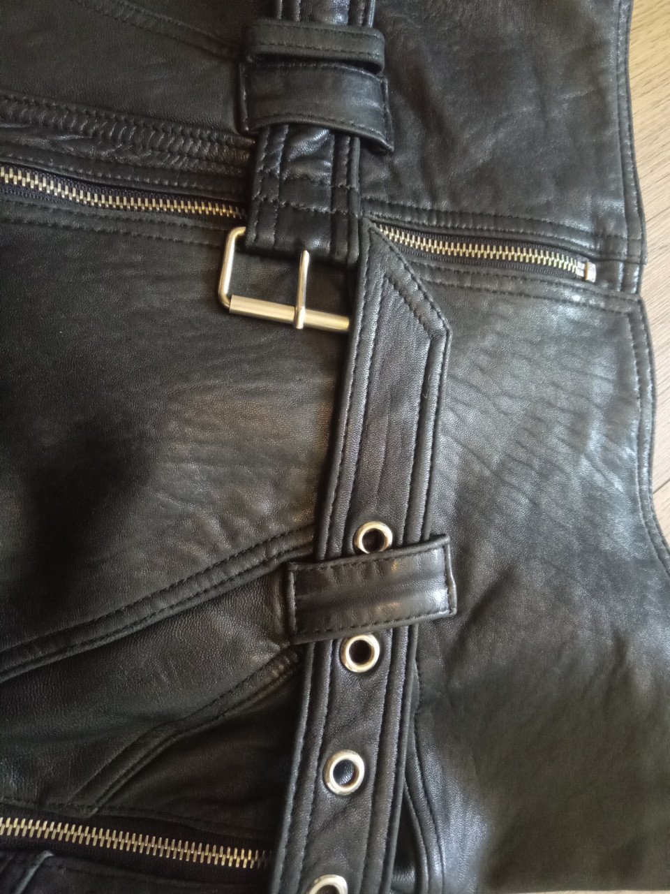 Lederen biker jasje