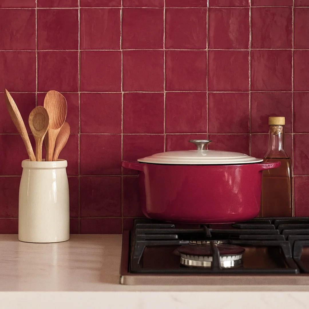 3035-293 handvormlook tegels, 13x13 cm, rozerood, van € 69,95/m² voor