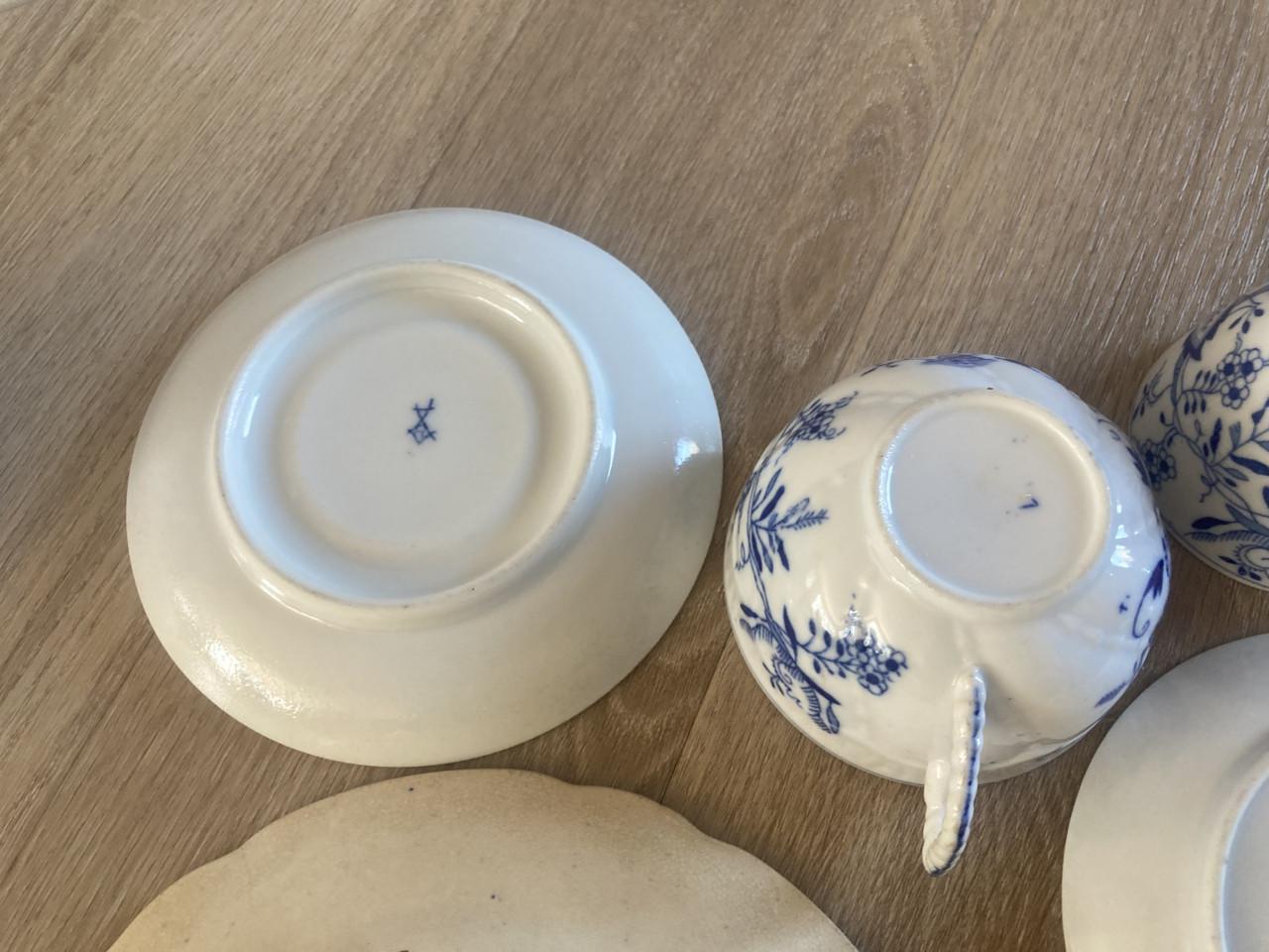 8 stuks Porcelein regout zwiebelmunster