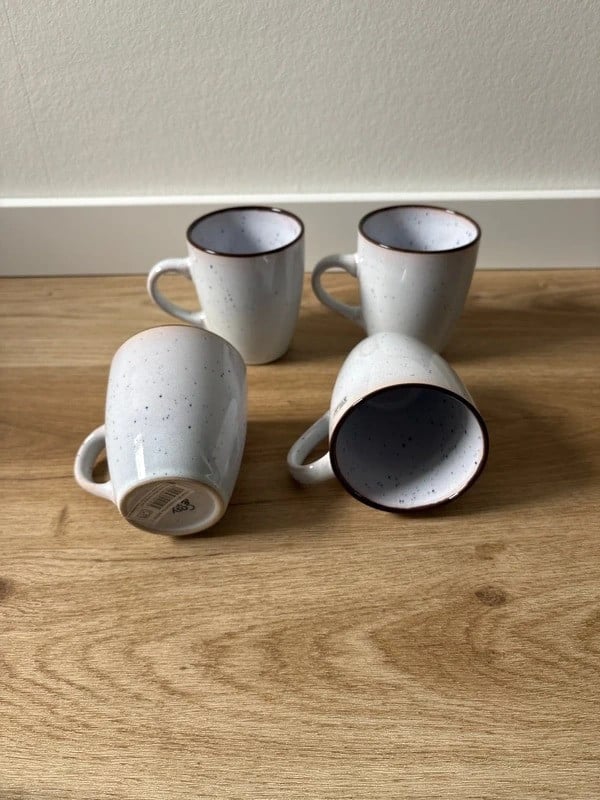 Cosy & Trendy Mokken ☕ Set van 4 – Lichtblauw Spikkel