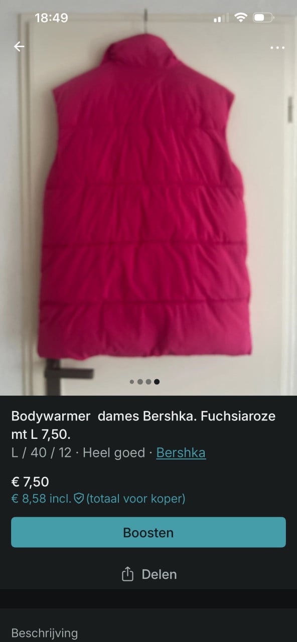 Bodywarmer roze 6 euro