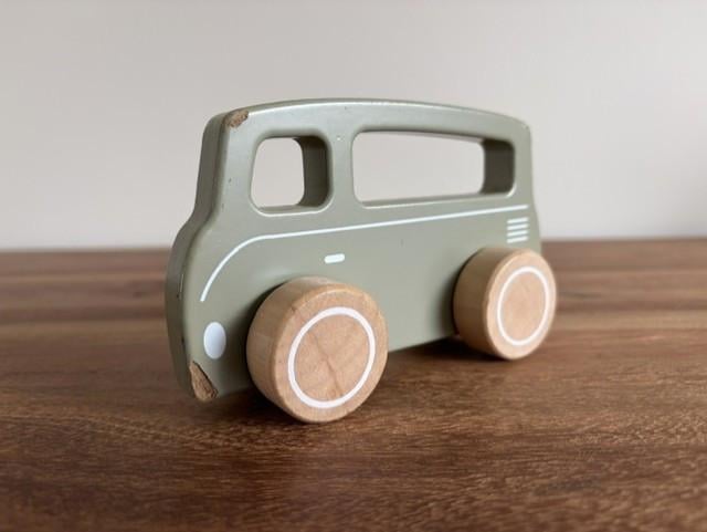 Little Dutch | houten bus | olijfkleurig