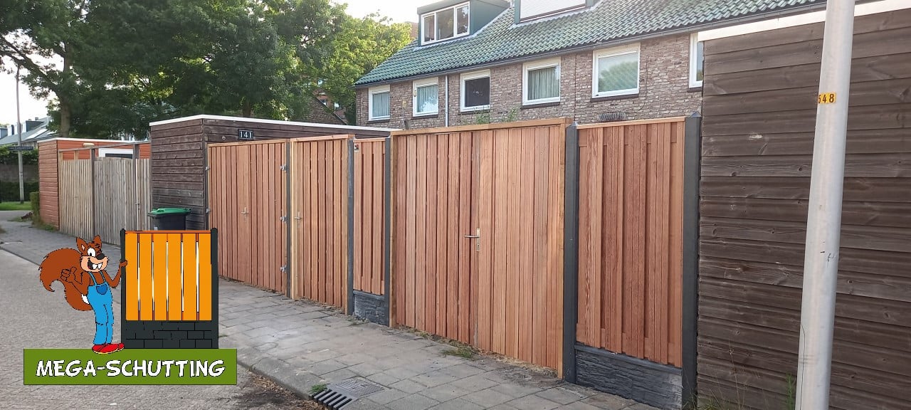 Hout-beton schutting volledig aangepast aan uw wensen!