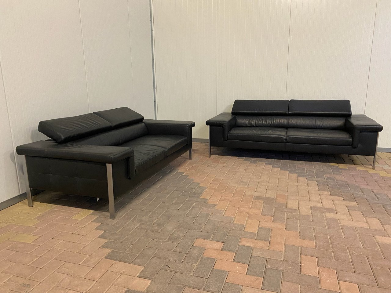 GRATIS LEVERING HEEL NL Montel Leer Bankstel 3 + 2,5 Zits