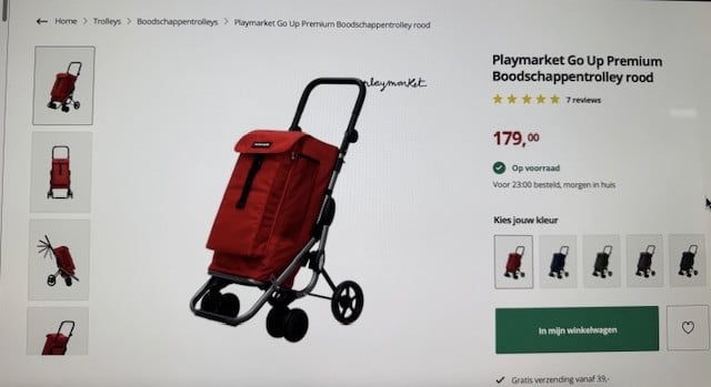Boodschappentrolley Playmarket Rood.