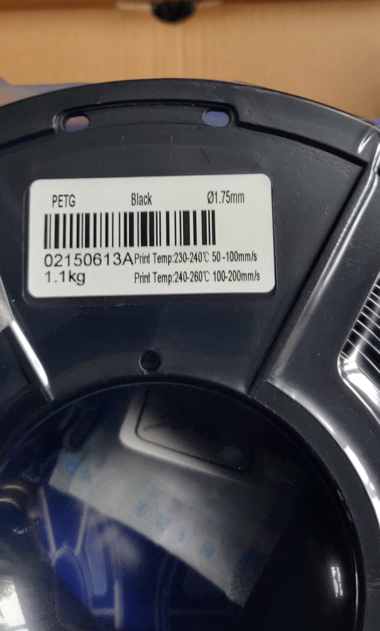 1,1 KG zwarte PETG filament