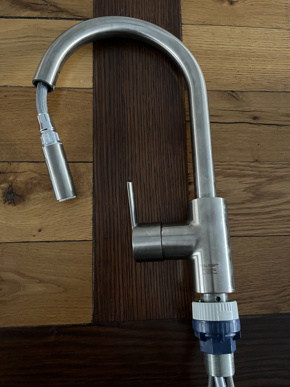 Grohe kraan STAAL quickfit 1 hendel uittrekbaar dual kop