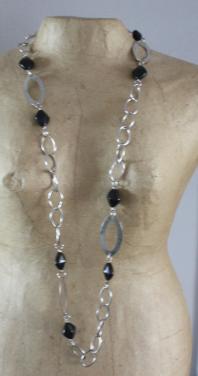 Zwart zilveren ketting