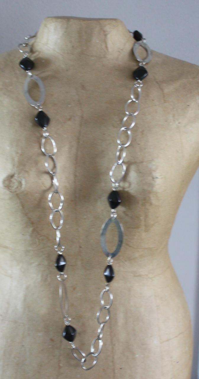 Zwart zilveren ketting
