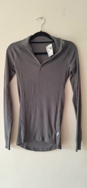 5 stuks Thermowave thermohemd met colletjeen rits grijsgroen Unisex Maat M