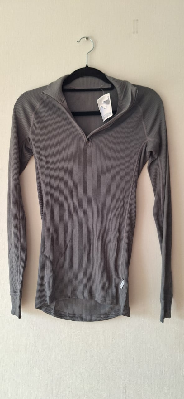 5 stuks Thermowave thermohemd met colletjeen rits grijsgroen Unisex Maat M