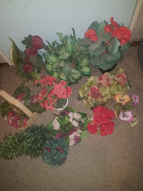 Partij kunstbloemen