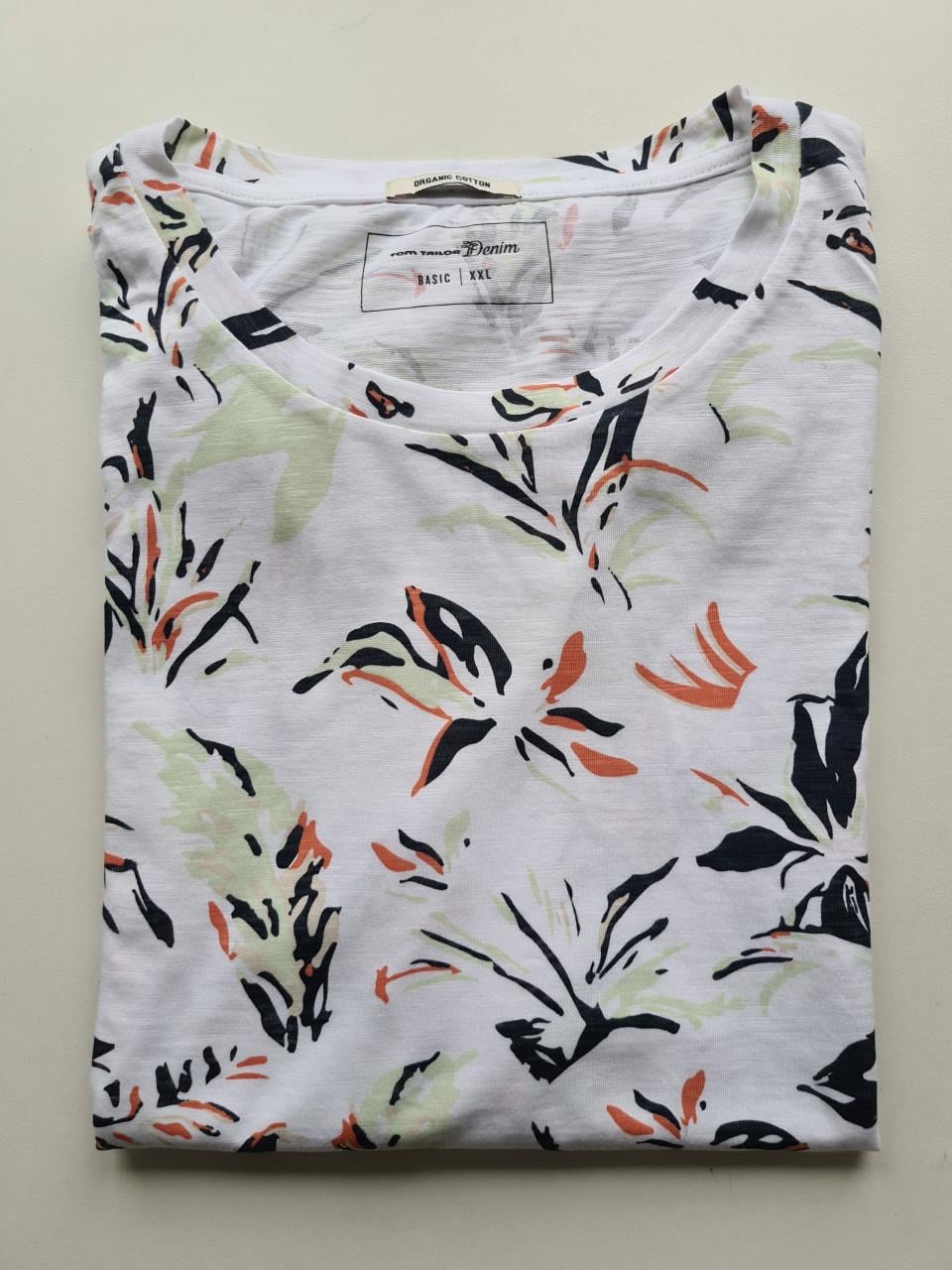 Nieuw Tom Tailor wit , bedrukt T-shirt  Maat XXL