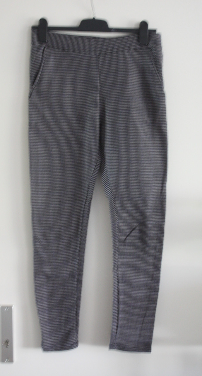 Zwart wit geruite broek blauw ditals maat l-xl