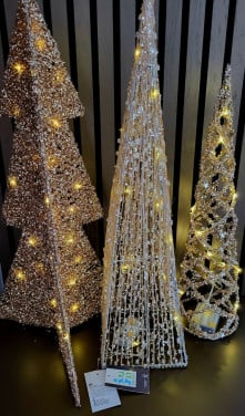 3 stuks Kerstpiramide met led-piramide