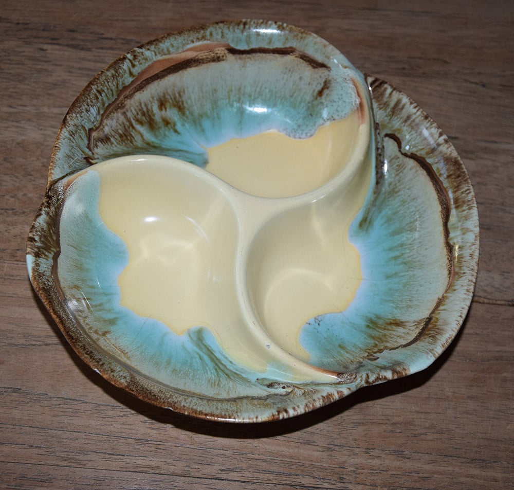 Keramisch art deco schaaltje - Vintage drip glaze