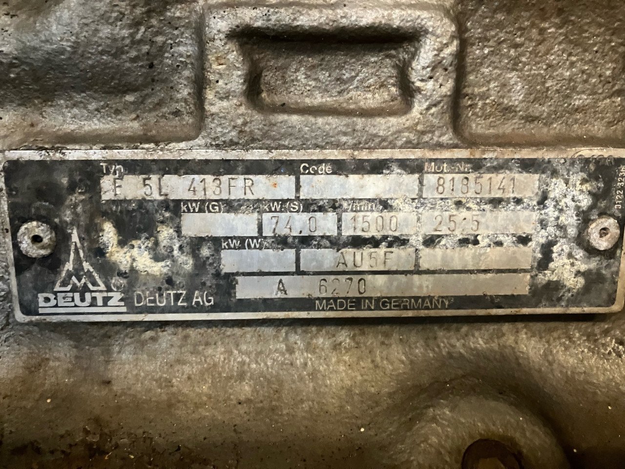 Deutz fahr 5 cilinder F5L413FR
