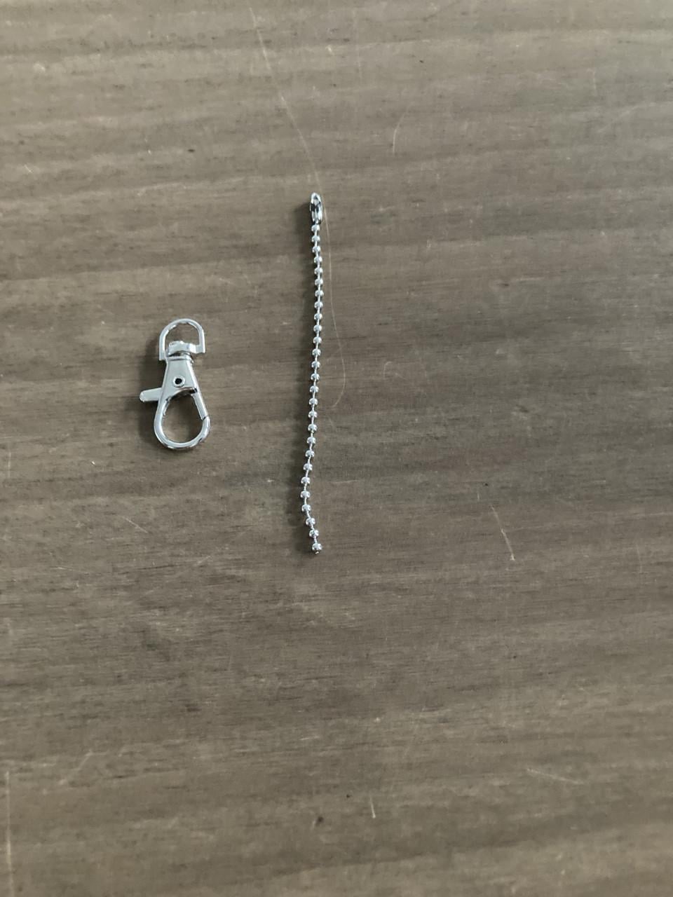 Musketon/ sleutelhangerhaakjes met kettinkje