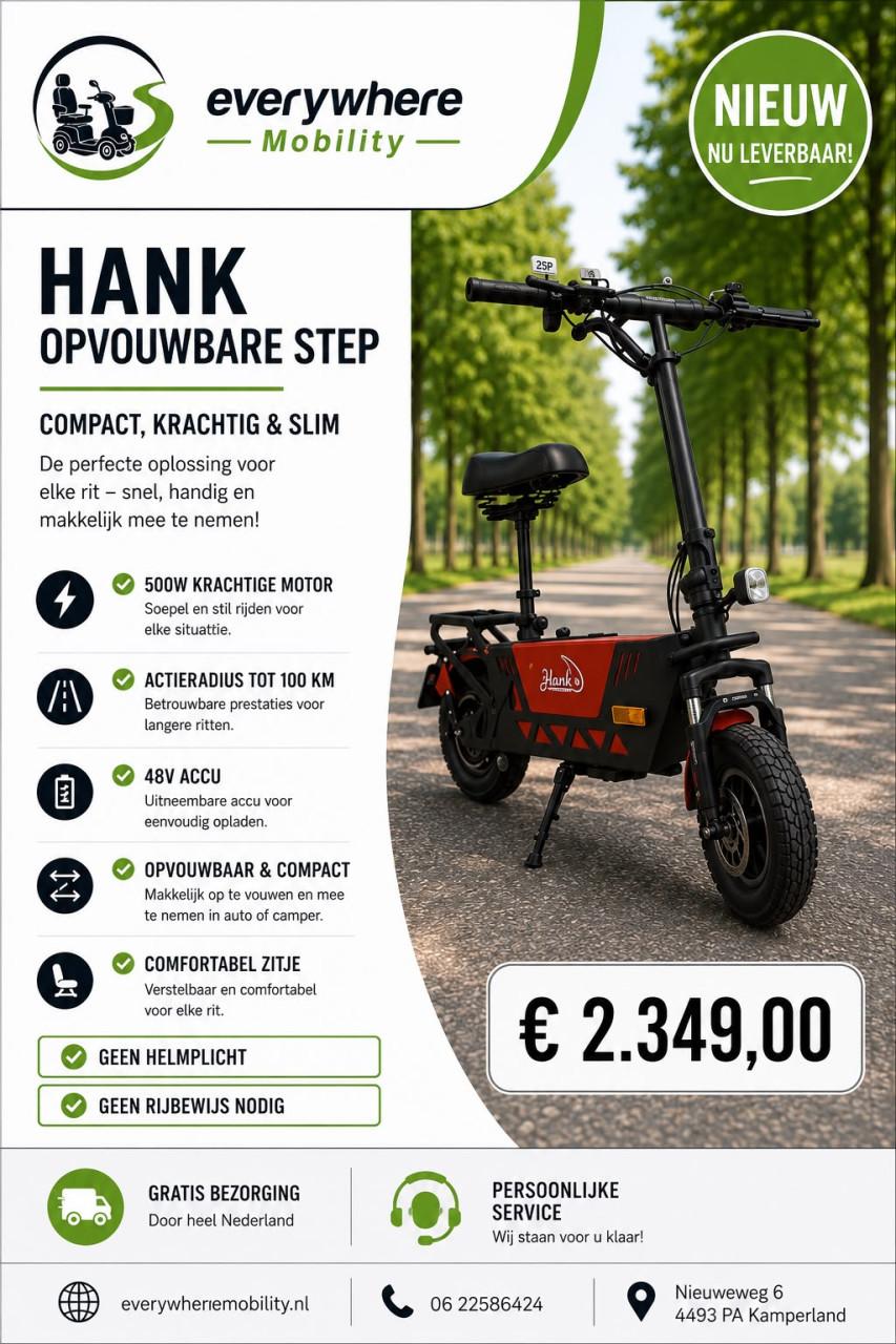 HANK tweewielige opvouwbare step
