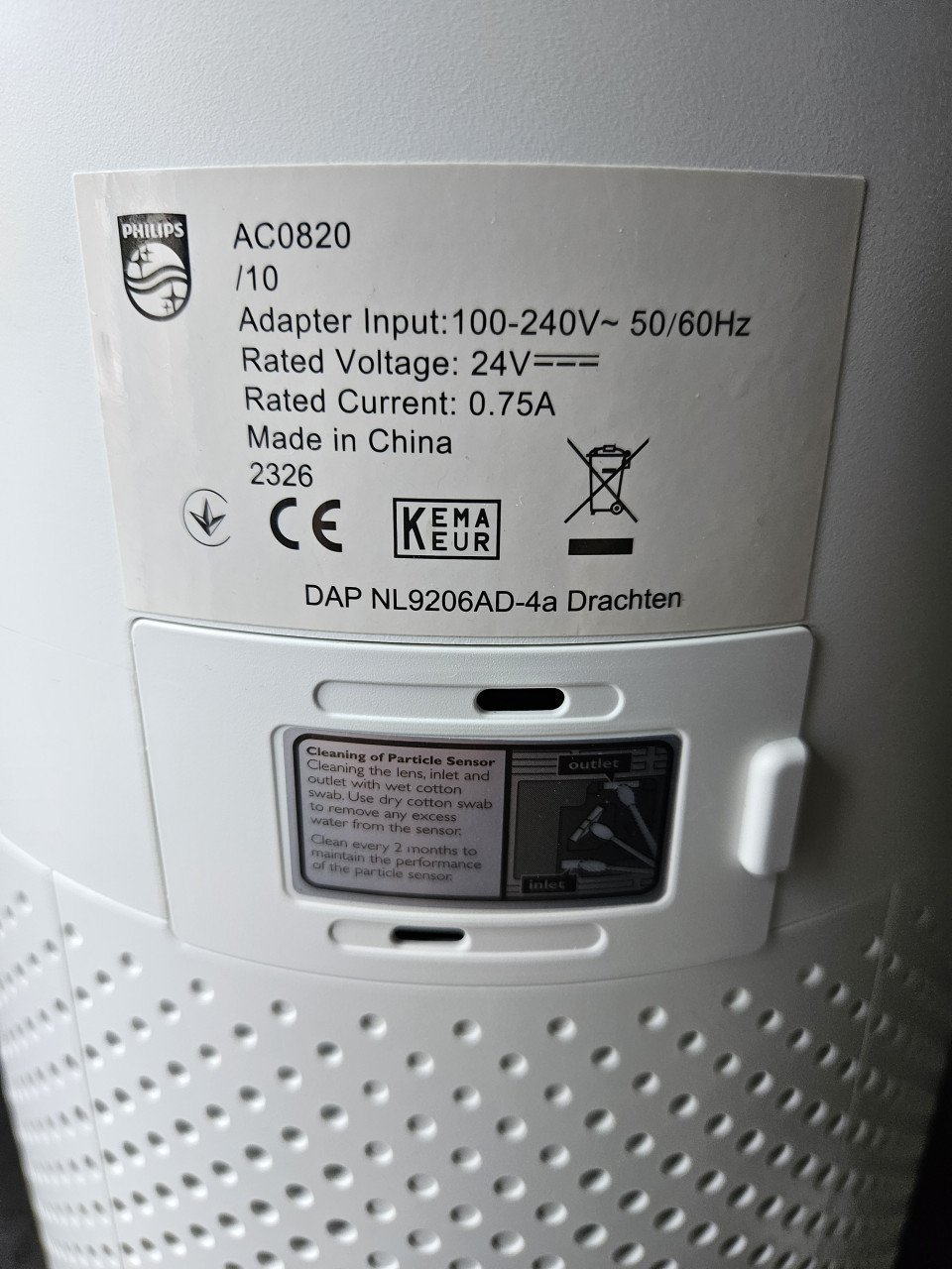 Philips 800 Series AC0820/10 - Compacte Luchtreiniger met HEPA Filter