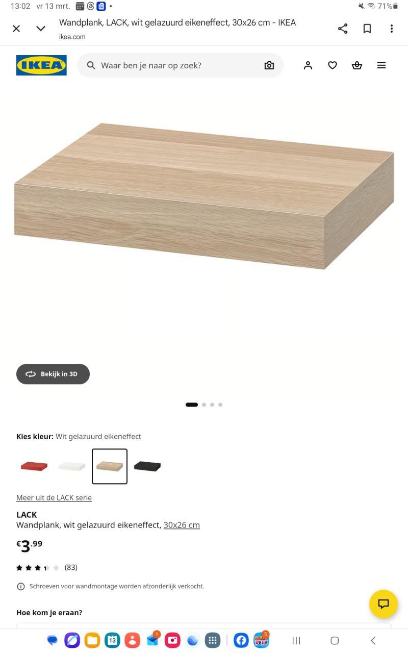 Wandplankjes 4 voor €10.00