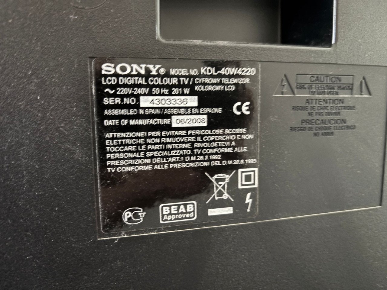Tv Sony Bravia KDL-40W4220