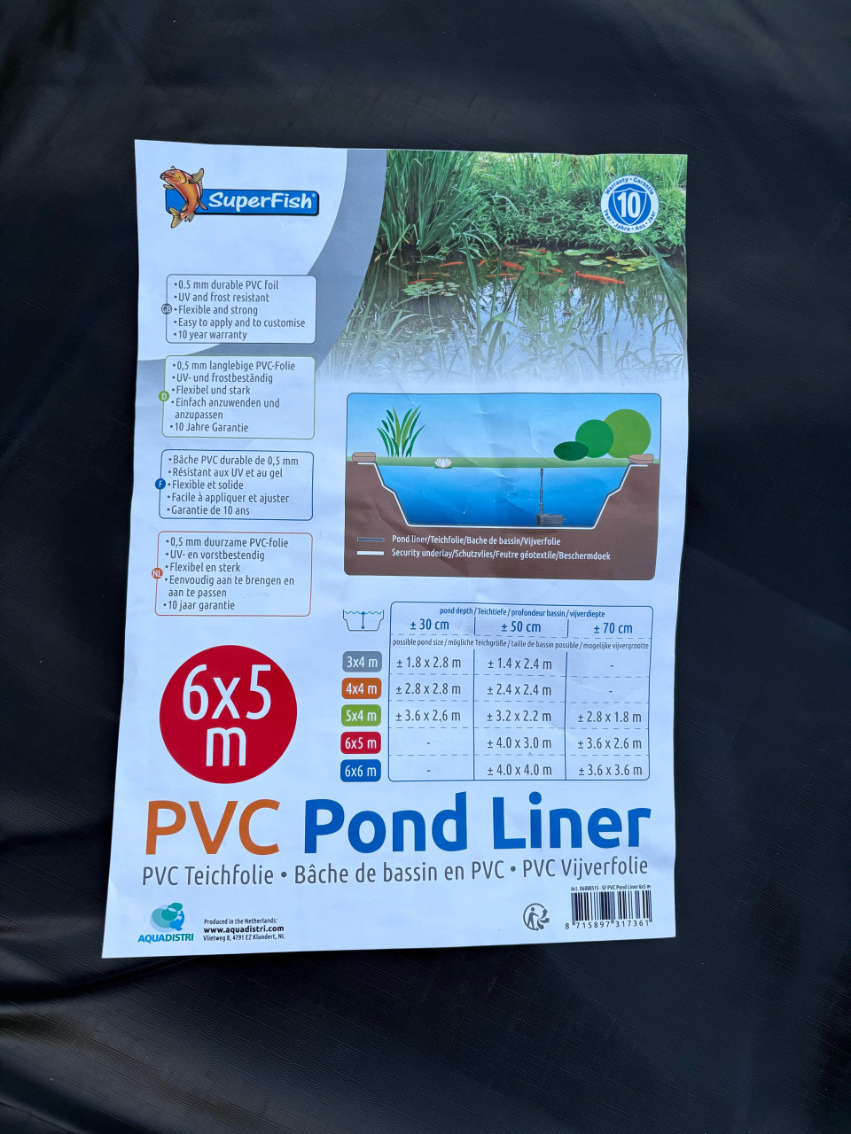 Vijverfolie PVC nieuw