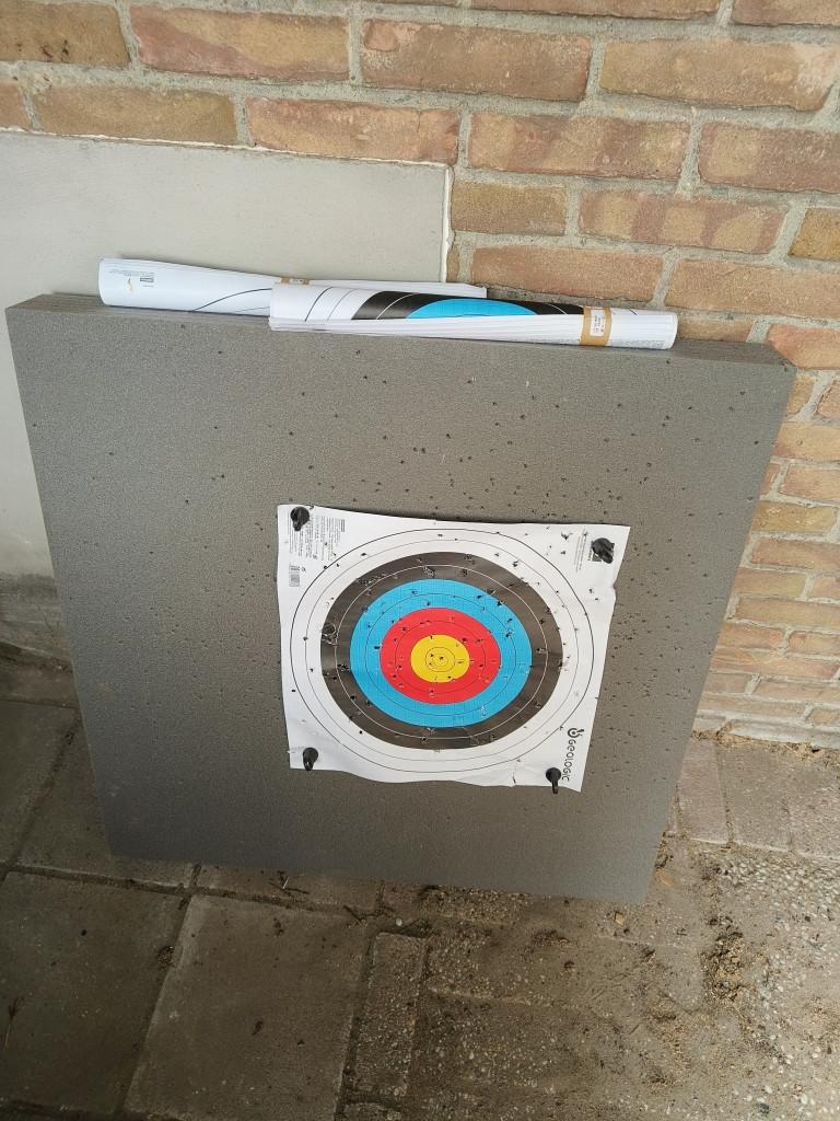 Boogschiet doel, schuimrubber met 10 papieren blazoenen