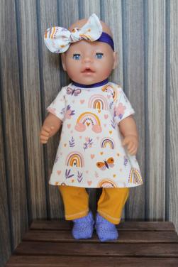 Baby born poppenkleding  tricot jurkje boogjes