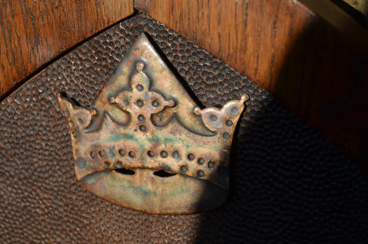 Maria met kind grote plaquette van koper