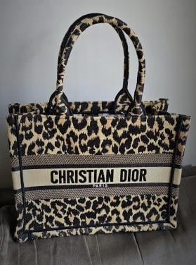 Christian Dior Book Tote – Leopard Print
