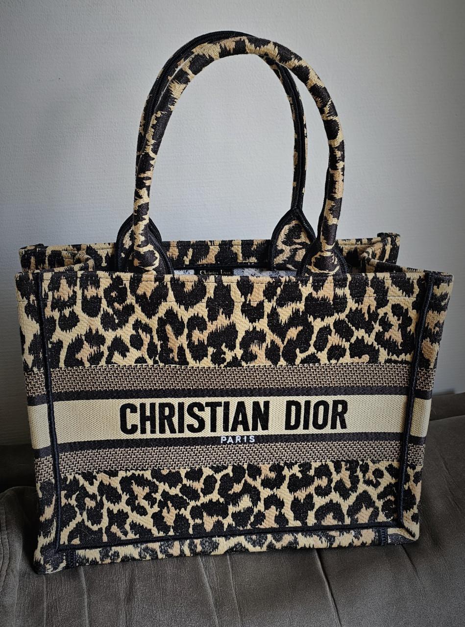 Christian Dior Book Tote – Leopard Print