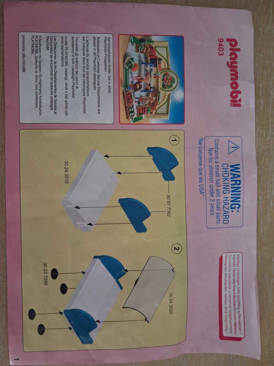 Playmobil winkel met fruit, groente, vlees, fris setnr 9403