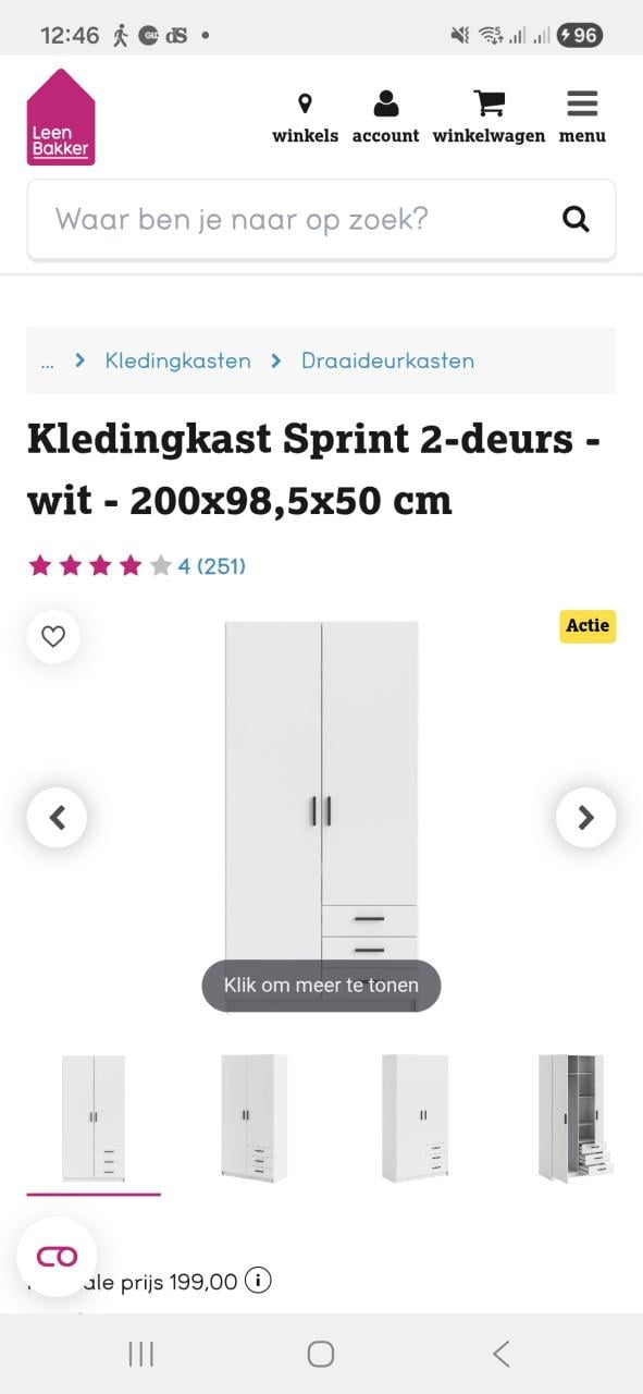 Kledingkast Sprint van Leen Bakker