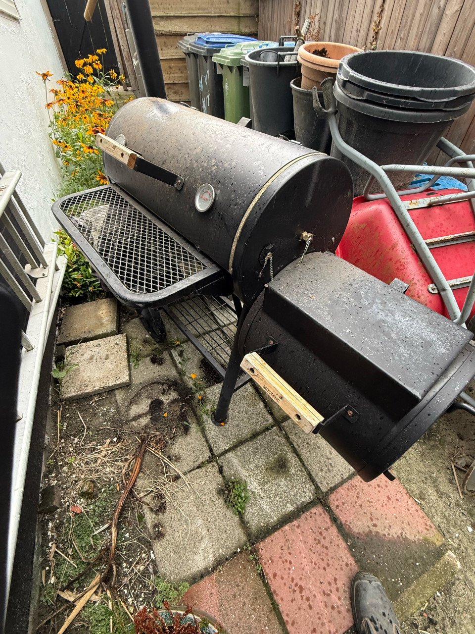 Mustang oklahoma off-set smoker Georgia inc motorgrill