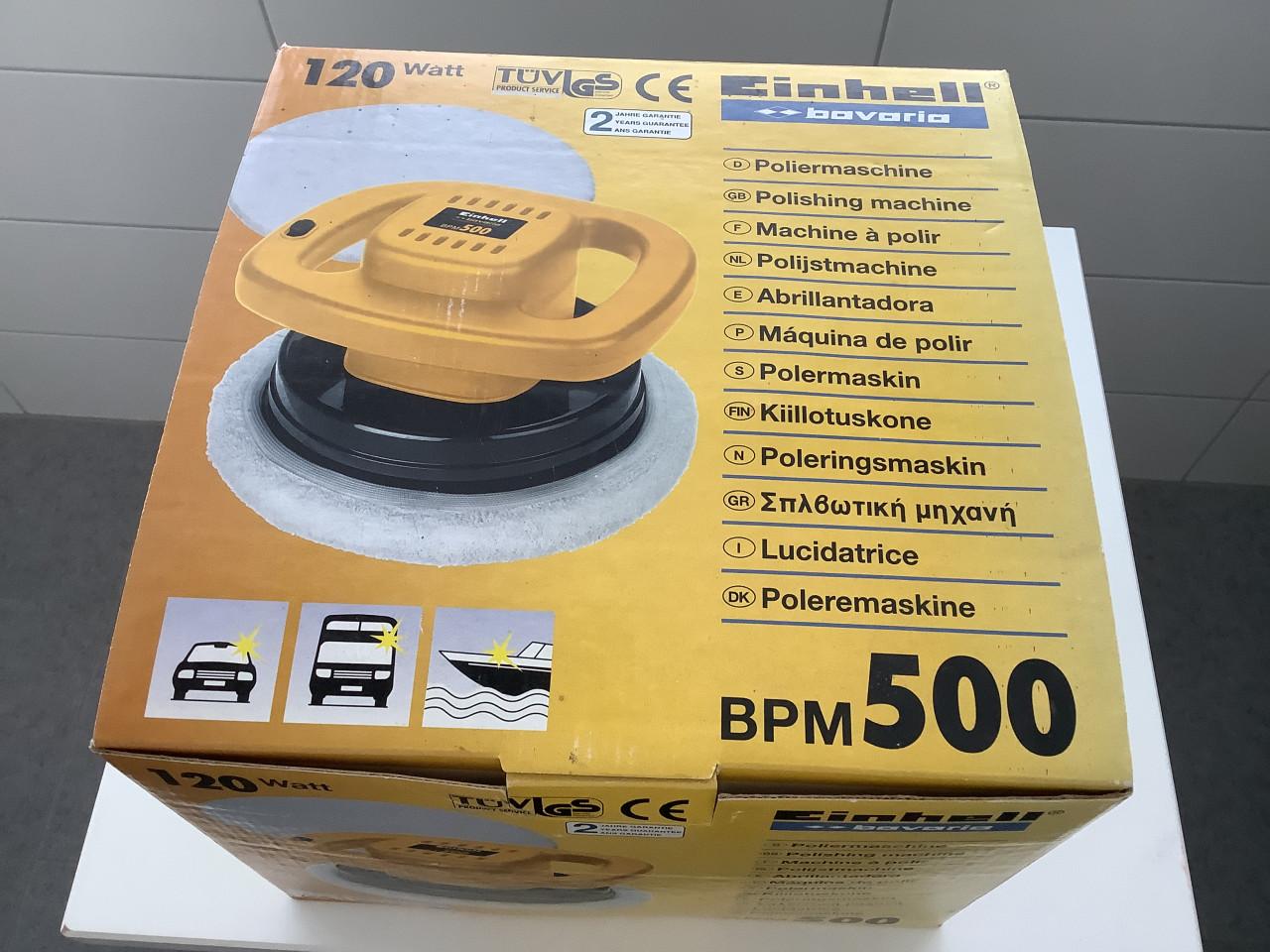 Poets-/polijstmachine Einhell BPM 500 inclusief nieuwe poets-/polijstkappen