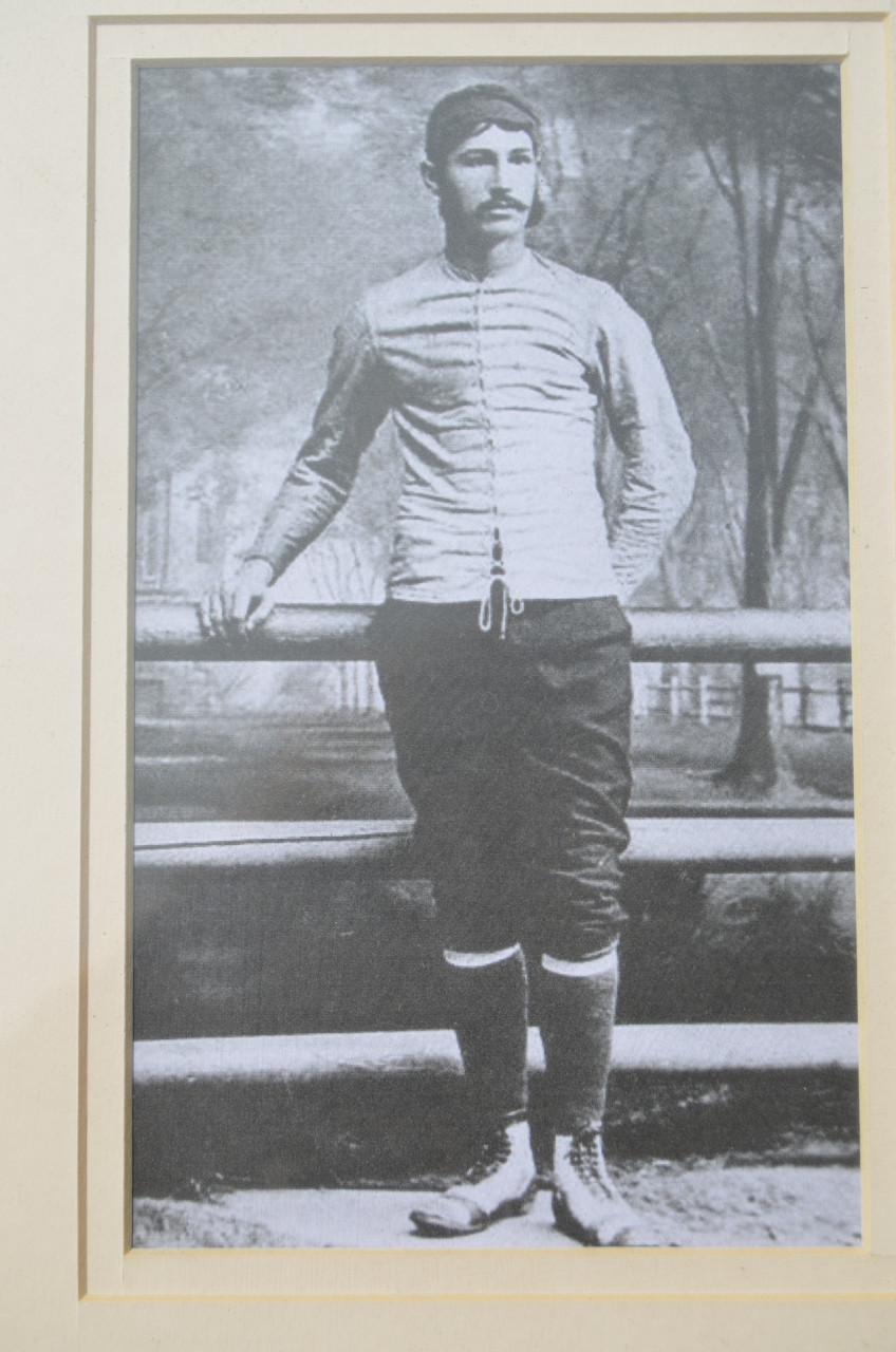 Gekke oude foto van een Voetballer