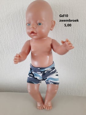 Baby born / babyborn zwembroek . Opbrengst KiKa. Poppenkleertjes.