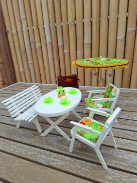 Tuinset voor barbie + bbq en accessoires