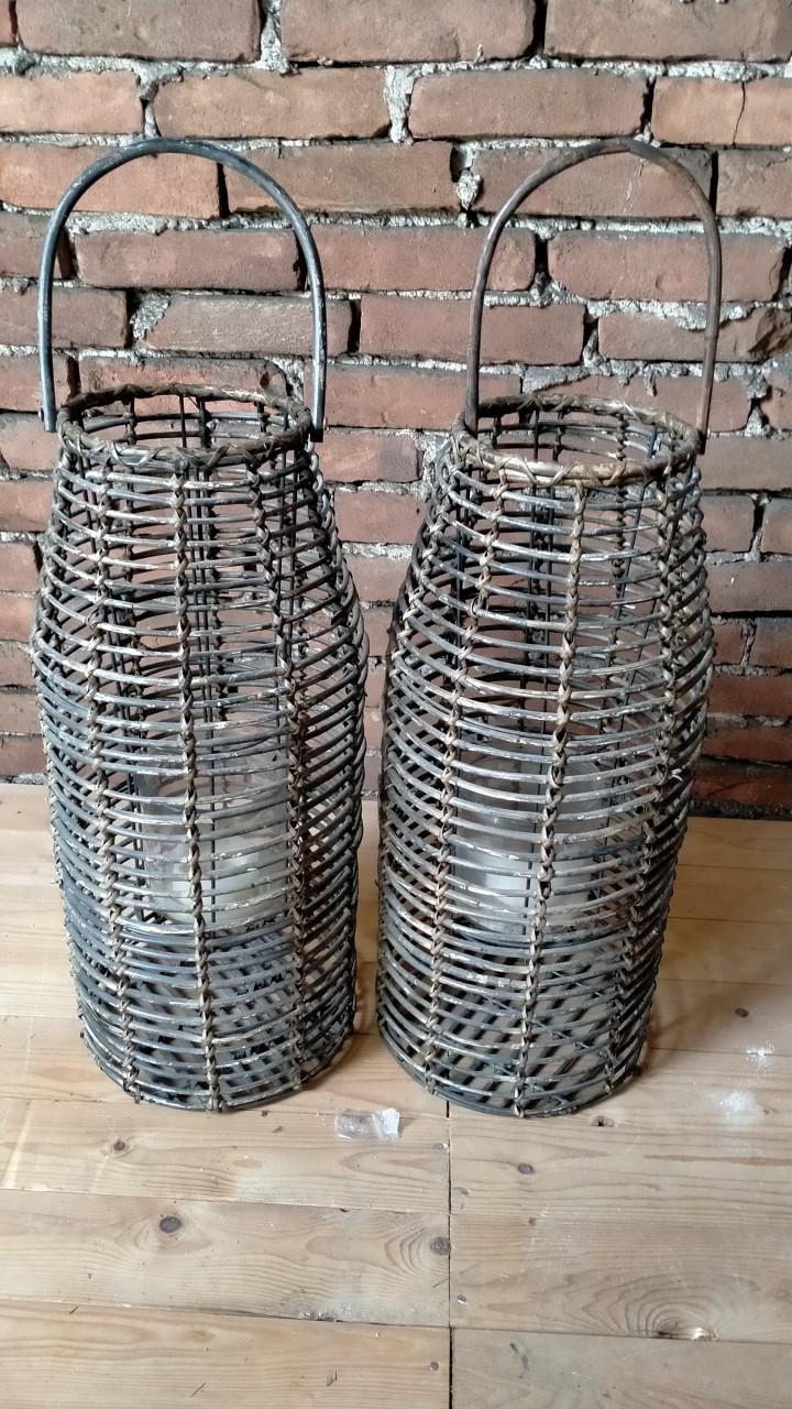 Rieten lampen 2 stuks