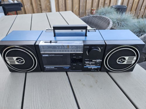 Leuke vintage Aristona TR 2845 stereo radio/cassettespeler/ boombox/blauw
