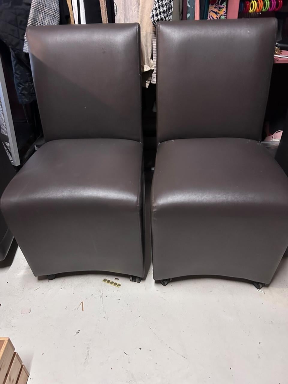 6 donkerbruine eetkamer stoelen
