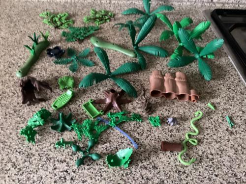 Playmobil.    Veel rotspartijen, bomen enplateaus.