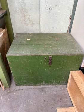 Oude houten kist