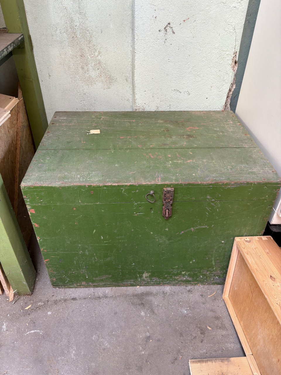 Oude houten kist