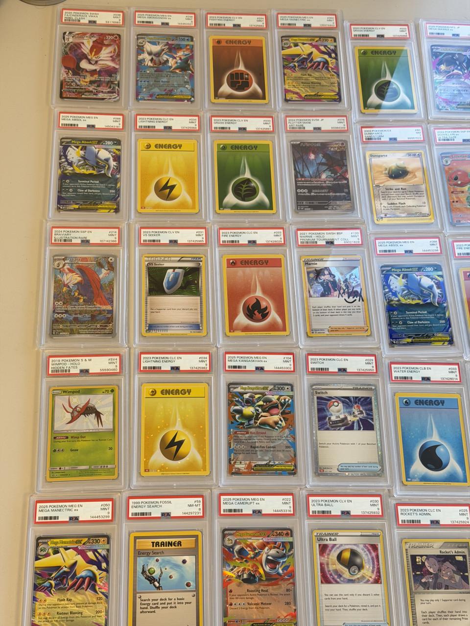 50 STUKS Pokémon PSA Slabs Partij lot goedkope PSA 8-9 slab