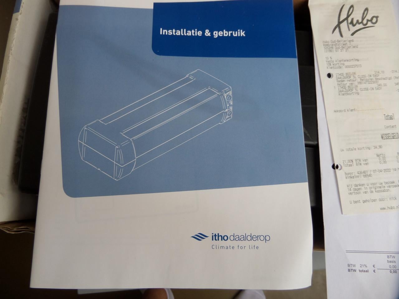 Boiler Close in van Daalderop EASY line Is een maal gevuld voor een test